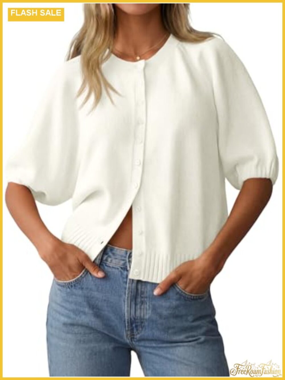 Womens Short Sleeve Cardigan Lightweight Summer Fall Sweater Button Up